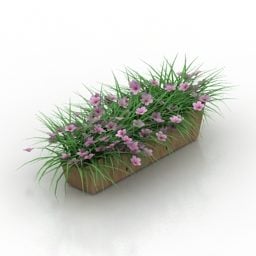 Flowers Box Potted Plant 3d model