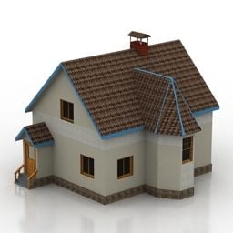 Woningbouw met pannendak 3D-model