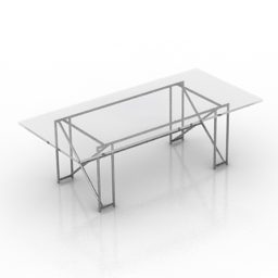 میز شیشه ای دو نفره مدل سه بعدی
