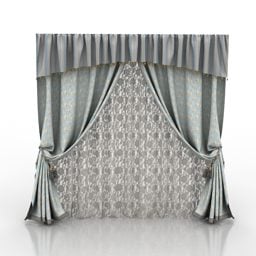 Monochrome Curtain Velvet 3d model