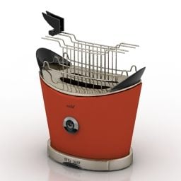Mô hình 3d thiết bị nhà bếp máy nướng bánh mì Philips