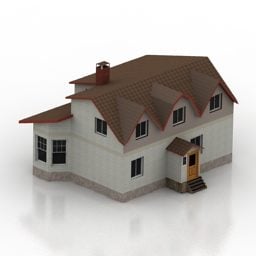 Klein huis landgebouw 3D-model