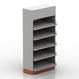 White Wall Rack With Drawers 3d model