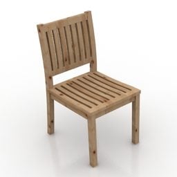 Μονή καρέκλα Wood Bar 3d μοντέλο