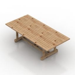 Mesa cuadrada de madera con una pata modelo 3d