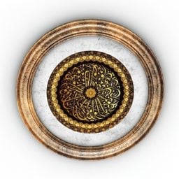 Plate Gold Circles Pattern