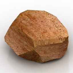 Modello 3d del pezzo di pietra rossa