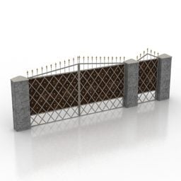 مدل سه بعدی بافت آهنی دروازه ساختمان