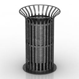 3д модель стальной урны для мусора