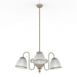 Luster Chandelier Three Shades 3d-modell