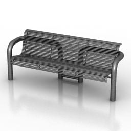 Outdoor Steel Bench Urn 3d model