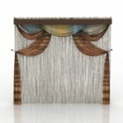 Vintage Curtain Brown White Layers