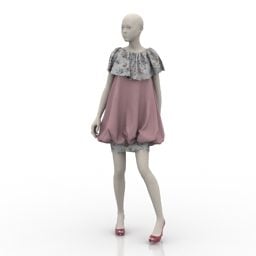 Mannequin In Dress 3d model