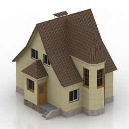 Bâtiment de maison en tuiles modèle 3D