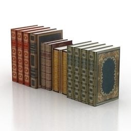 Modelo 3d de pilha de biblioteca de livros