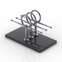 Roestvrijstalen beeldje Lamp 3D-model