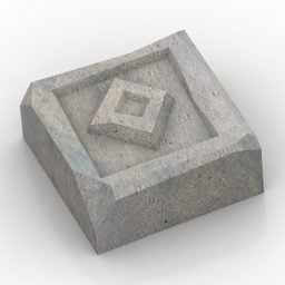 Modello 3d della pavimentazione in pietra delle piastrelle del giardino