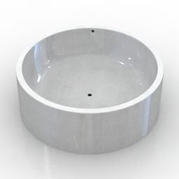 Circle Bathtub Sanitary Set 3d model