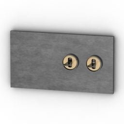 Switch Fontini Brass Wood Material 3d model