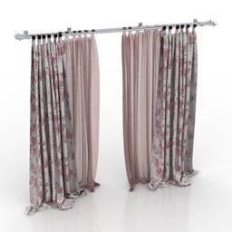 Modelo 3d de cortina de cetim rosa