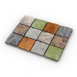 Modello 3d di pavimentazione in pietra di piastrelle colorate