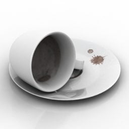 Tazza che cade con caffè modello 3d
