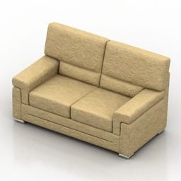 Sofa tapicerowana z dwoma siedzeniami Model 3D
