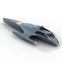 超级游艇三体船3d模型
