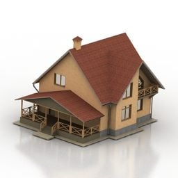 Bakstenen woningbouw V1 3D-model