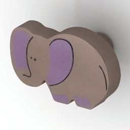 3d модель ручки меблева у формі слона