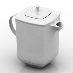 إبريق الشاي الخزفي نموذج 3D