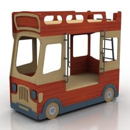 Двоярусне ліжко Міні-автобус 3d модель