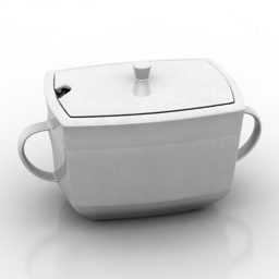 White Pot Porcelain 3d model