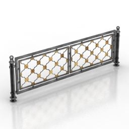 Fence Gate Pattern Handrail 3d model