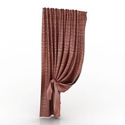 Modelo 3d de cortina têxtil marrom