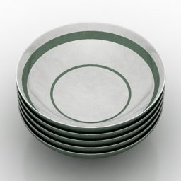 Plates Tableware Stack 3d model