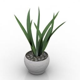 Grön växtdekor 3d-modell