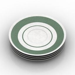 Plates Circle Lines Pattern 3d model