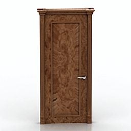 Vintage houten deur interieur 3D-model