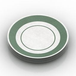 Plates Tableware Simple Decorative 3d model