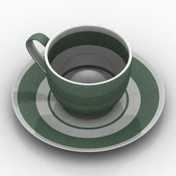نموذج الكوب الأخضر لأدوات المائدة ثلاثي الأبعاد