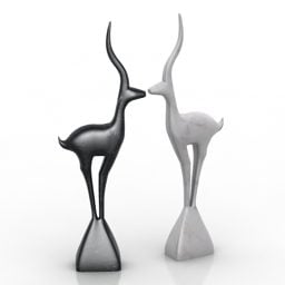 Figurine Deer Tableware 3d-modell