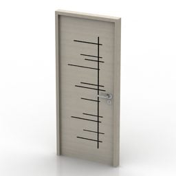 Patrón de líneas de puerta de madera modelo 3d