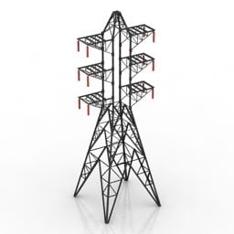 전기 타워 전송 3d 모델