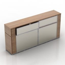 Rectangular Locker Wood White 3d model