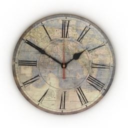 3д модель старинных часов с римскими цифрами