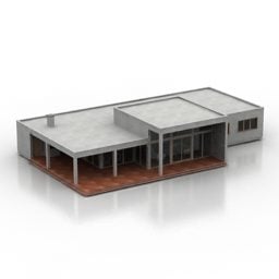 Moderní dům jednoduchá budova 3D model