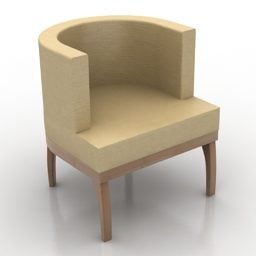 Fotel restauracyjny tapicerowany Model 3D