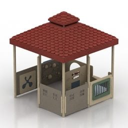 3D-Modell des Lauben-Spielplatzpavillons