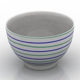 Bowl Traunsee Lines Pattern 3d model